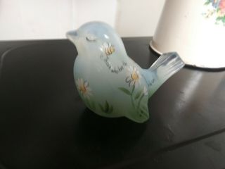 Vintage Fenton Bird with Hand Painted Signed 3