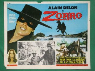 Alain Delon Zorro Masked Ottavia Piccolo Spanish Mexican Lobby Card 2