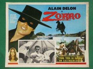 Alain Delon Zorro Masked Ottavia Piccolo Spanish Mexican Lobby Card 5