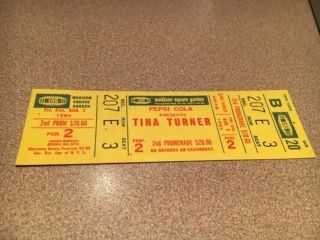 Tina Turner Msg Ticket,  August 1985