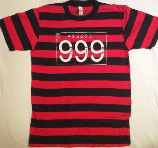 999 Stripe Black/red T - Shirt Mens All Size S - Xl Punk
