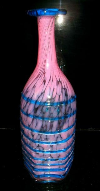 Large Vintage Mdina Studio Art Glass Bottle Vase Signed