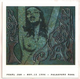 Pearl Jam 1996 Rome Italy Handbill Poster No Code Polaroid Green Lady Print