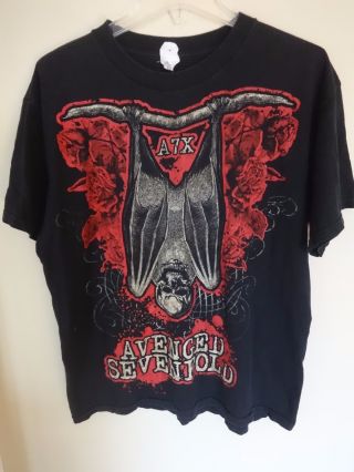 Vintage Avenged Sevenfold A7x Band Graphic Printed Tour T - Shirt Men Large