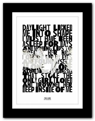 ❤ The Cure Just Like Heaven ❤ Song Lyrics Typography Poster Art Print - A1 A2 A3