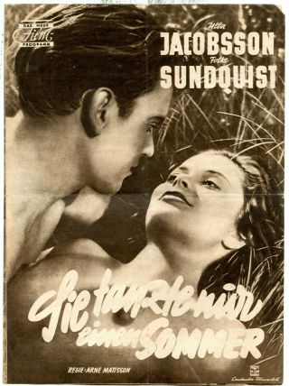 One Summer Of Happiness Sweden 1951 German Film Program