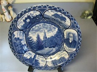 Antique Rowland Marsellus Staffordshire Blue Souvenir Plate,  Cornell College Ny