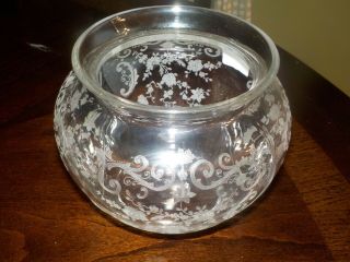 Cambridge Chantilly Etched Crystal Fat Vase