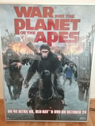 War For The Planet Of The Apes Home Video Release 30 By 40 Inch Light - Box Poster