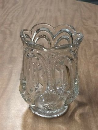Eapg Adams Co - Op Us Glass Moon & Star Palace Pattern Large Footed Celery Vase