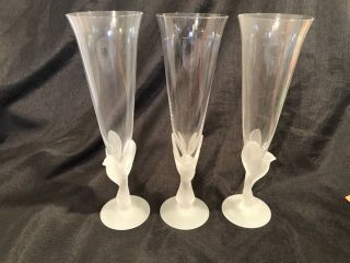 Vintage Set Of 3 Bayel Bacchante Flying Bird Stem Champagne Glass 5oz.  9.  25”