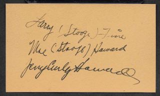 The Three Stooges Autograph Reprint On Period 1940s 3x5 Card