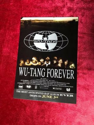 Memorabilia Wu - Tang Forever Double Album Postcard / Flyer Hip Hop Vintage 90 
