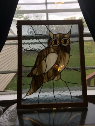 Stainglass Framed Owl Suncatcher Handmaid