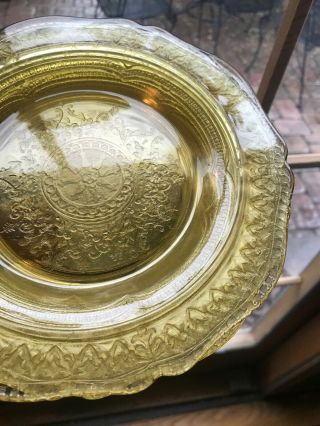 Federal Patrician Spoke Amber Yellow Depression Glass 5 Plates 7 ⅝”