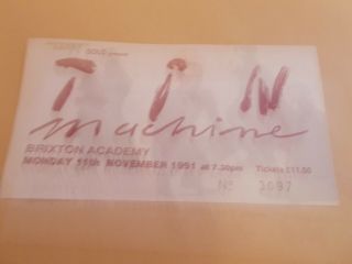 David Bowie & Tin Machine Concert Ticket 1991 Brixton Acadmey London