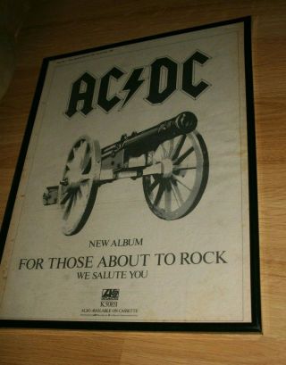 Ac/dc For Those About To Rock Framed Press Poster 1981