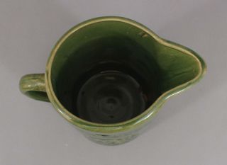 Large Early 20thC Antique McCoy Lemonade Pottery Pitcher Green Glaze 6