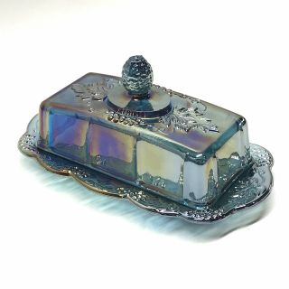 Vintage Indiana Glass Co Iridescent Carnival Butter Dish 2226