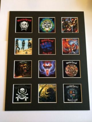 Motorhead 14 " By 11 " Lp Discography Covers Picture Mounted Ready To Frame