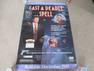 Vintage 90s Cast A Deadly Spell Promo Video Movie Poster Fred Ward David Warner