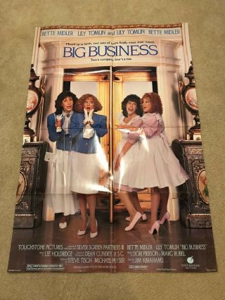 Movie Poster Big Business - 1988 Bette Midler/ Lily Tomlin 27x40