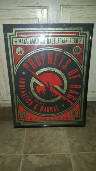 Prophets Of Rage St.  Augustine Tour Poster 9/30/2016