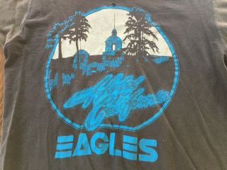 Vtg The Eagles Hotel California T Shirt Worn Faded Real Deal