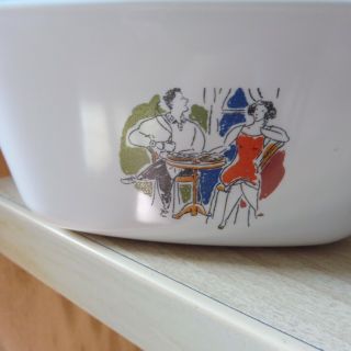 Rare Corning Ware Vintage P - 43 - B 700 10 What Pattern Couple French Bistro Cafe