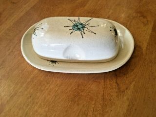 Franciscan Starburst Atomic Covered Butter Dish Mid Century