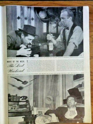 1945 Movie Of Week Ad The Lost Weekend Ray Milland Jane Wyman