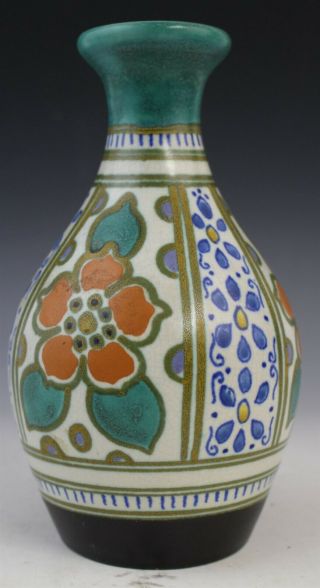 Vintage Signed Holland Danish Modern Studio Art Pottery Floral Vase