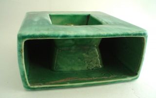 Vintage McCoy Pottery Green Drip Bird Box Planter Signed 7 