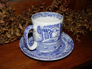 Blue and White Spode Italian Coffee Mug and Saucer Set Christmas Gift Idea 3