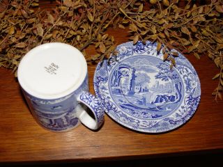 Blue and White Spode Italian Coffee Mug and Saucer Set Christmas Gift Idea 4