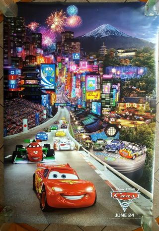 Disney - Pixar Cars 2 Lighting Mcqueen Double - Sided 27x40 Movie Poster