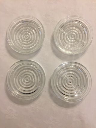 Set Of 4 Vintage Anchor Hocking Manhattan Glass Coasters