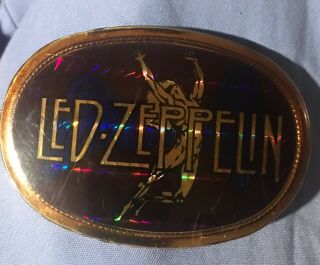 Led Zeppelin Belt Buckle Vintage 1976 Pacifica Hologram Red With Blue Wings