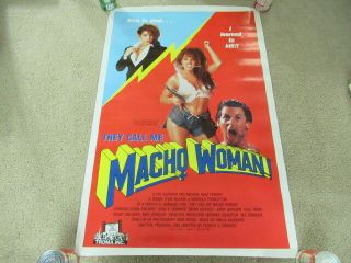 Vintage 80s They Call Me Macho Woman Theater Movie Poster Troma Debra Sweaney