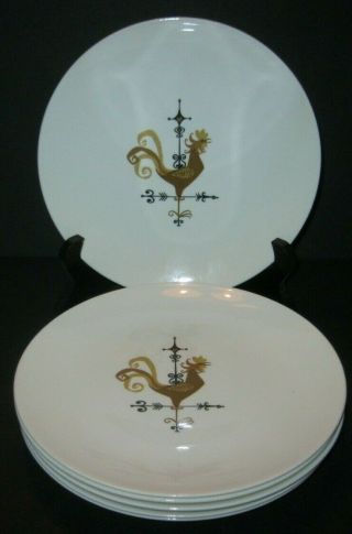 Edwin Knowles Weather Vane Bread Plates Mid Century Rooster Plates F - 5240 - 6