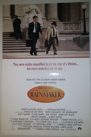The Rainmaker (1997) One Sheet Movie Poster (27 " X40 ") D/s Rolled