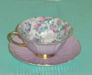 Shelley Chintz " Summer Glory " Tea Cup And Saucer With Gold Trim