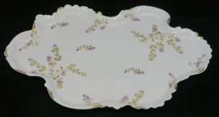 Antique M Redon Limoges French Porcelain Art Nouveau Platter,  17.  75 Inches