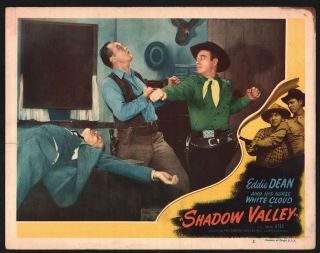 Shadow Valley Lobby Card (good, ) 1947 Eddie Dean Cowboy Western 15861