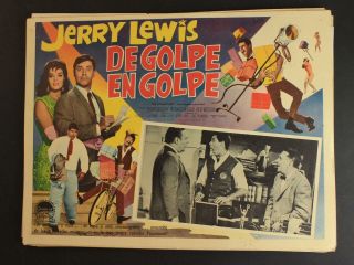 Two 1961 The Errand Boy Mexican Movie Lobby Card Jerry Lewis