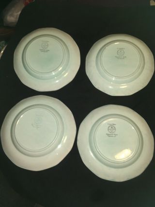 Set of 4 Adams Calyx Ware Singapore Bird 10” Dinner Plates 6