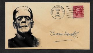 Frankenstein Boris Karloff Collector Envelope Period 1931 Stamp Op1161