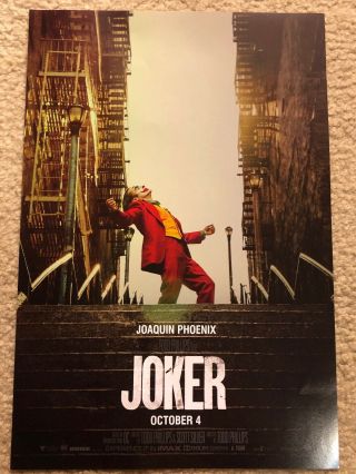 Joker (2019) 11 " X17 " Authentic Promo Movie Mini Poster Joaquin Phoenix Batman