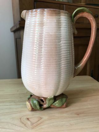 Secla Fondeville Portugal Pitcher By Fred Farrell Footed Pottery Jug 8 1/2 " Tall