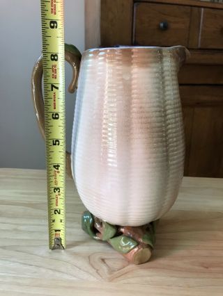 Secla Fondeville Portugal Pitcher by Fred Farrell Footed Pottery Jug 8 1/2 